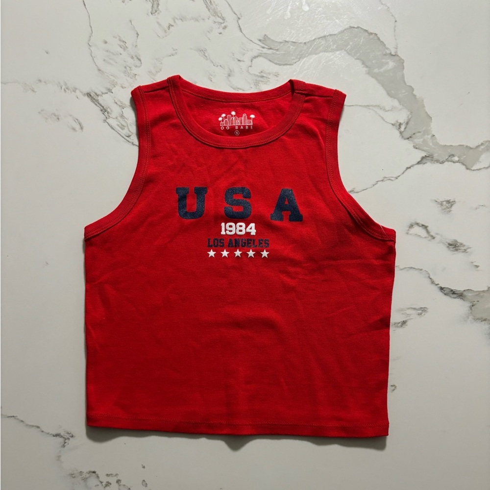 Red Cropped Tank Top